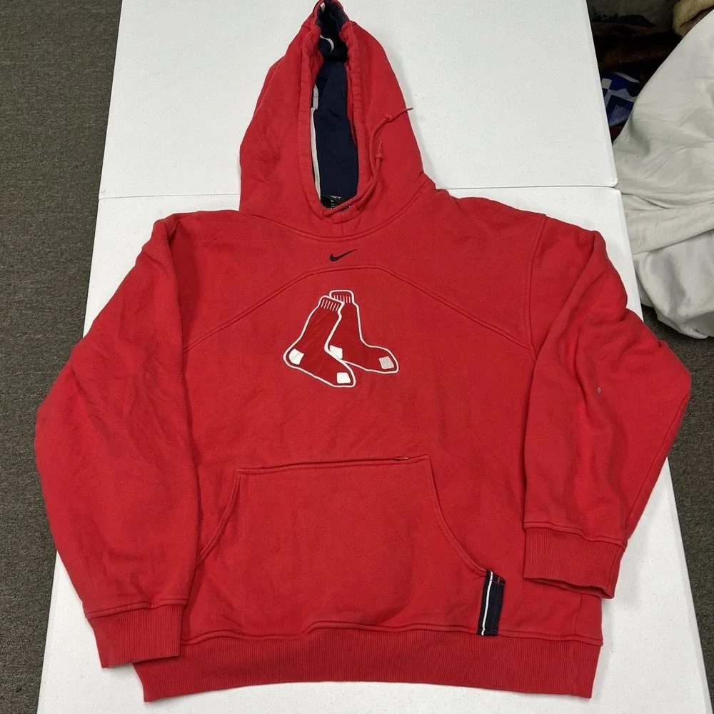 Nike center‎ swoosh Hoodie Boston Red Sox Mens Medium Embroidered Logo Pullover